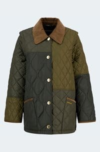 lorrie quilted jacket in fern leaf sage