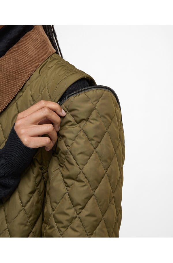 lorrie quilted jacket in fern leaf sage