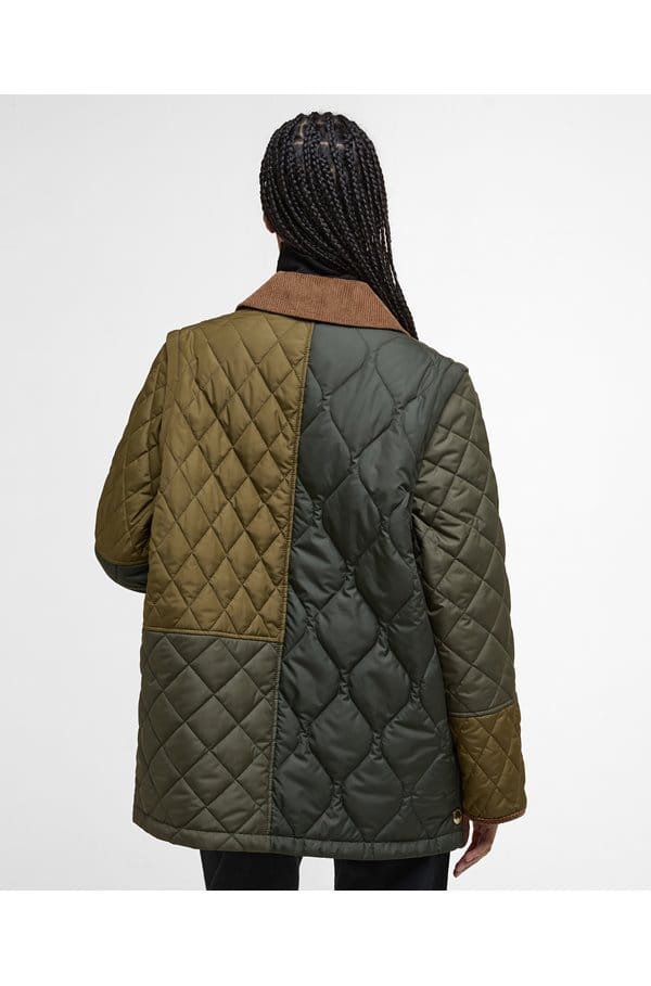 lorrie quilted jacket in fern leaf sage