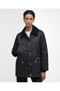 beadnell quilted jacket in black