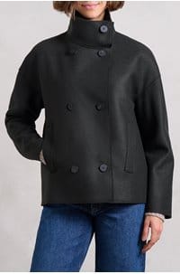 cropped funnel jacket in dark khaki