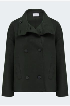 Cropped Funnel Jacket in Dark Khaki