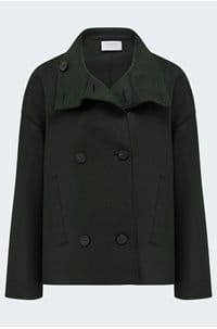 cropped funnel jacket in dark khaki