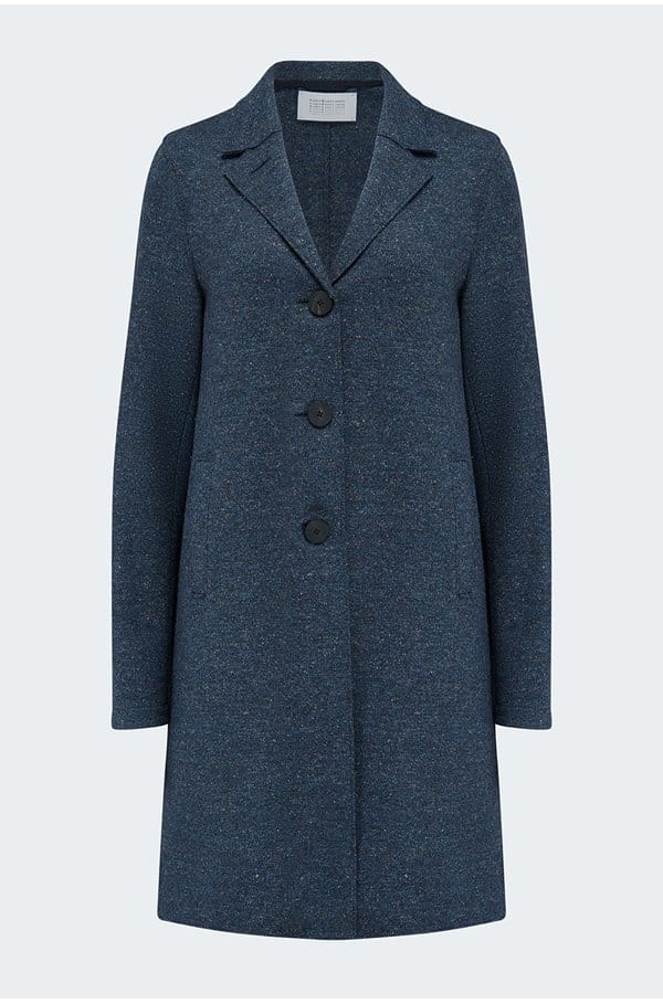 donegal boxy coat in dark blue