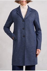 donegal boxy coat in dark blue