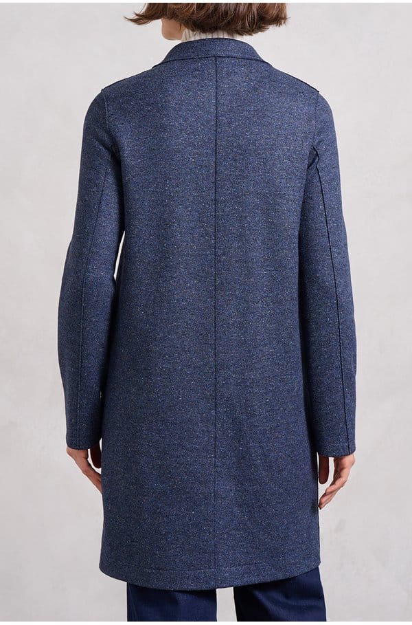 donegal boxy coat in dark blue
