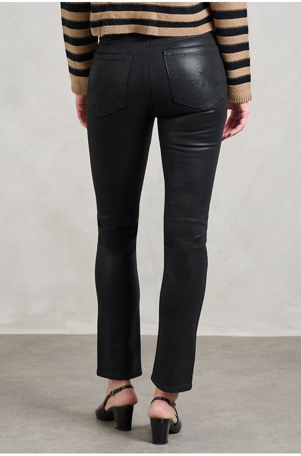 mari straight jean in super black coated