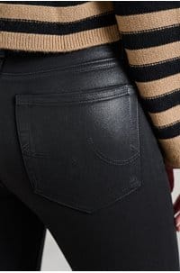 mari straight jean in super black coated