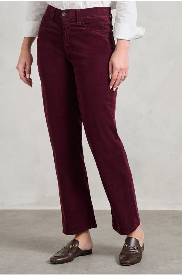 brinley straight jean in winery cord