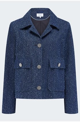 Back Pleat Jacket in Blue