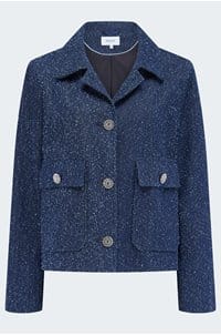 back pleat jacket in blue