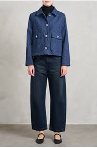 back pleat jacket in blue