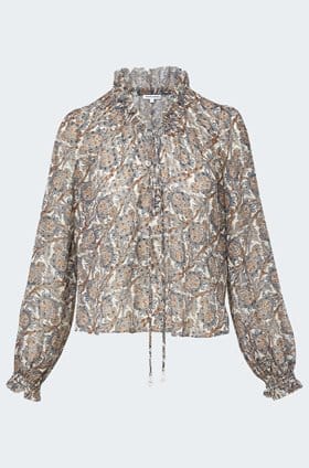 Hickory Blouse In Dove Multi