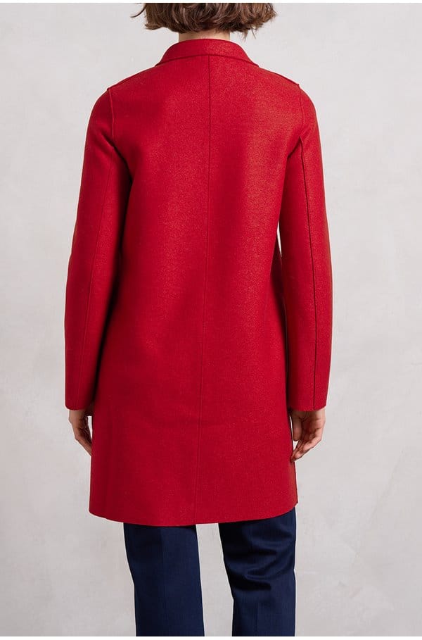 boxy coat in royal red