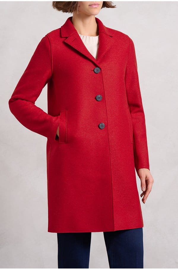 boxy coat in royal red