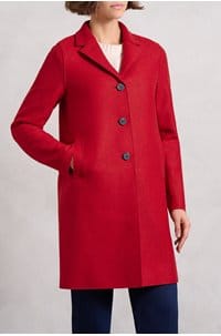 boxy coat in royal red