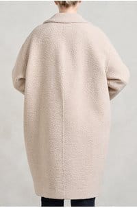 drop shoulder coat in almond 
