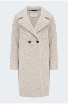 Drop Shoulder Coat In Almond