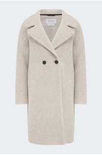 drop shoulder coat in almond 