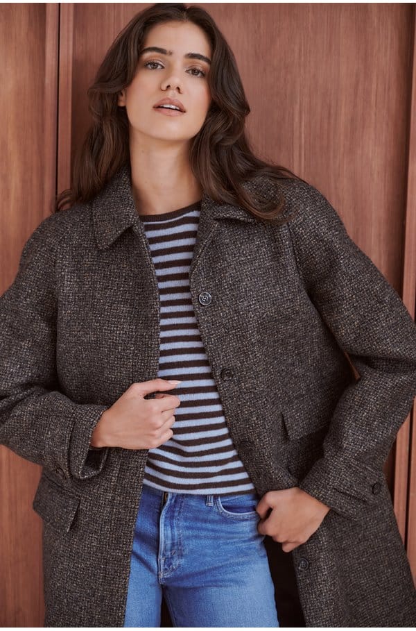 simba coat in marron noir