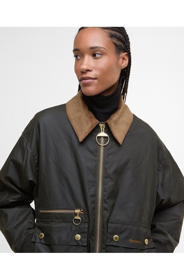 maxine wax jacket in olive 