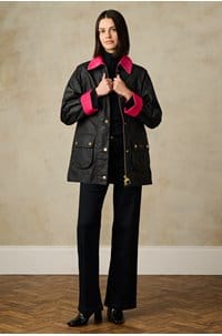 icons modern beadnell wax jacket in navy classic
