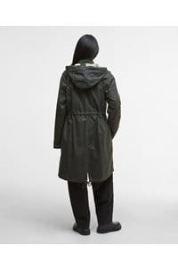 marcy wax parka coat in fern tartan