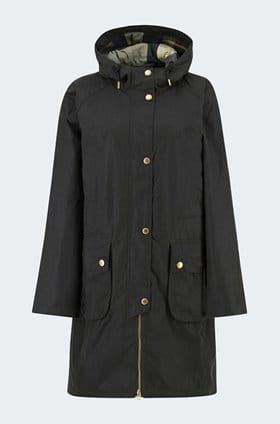 Marcy Wax Parka Coat In Fern Tartan