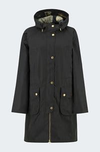 marcy wax parka coat in fern tartan