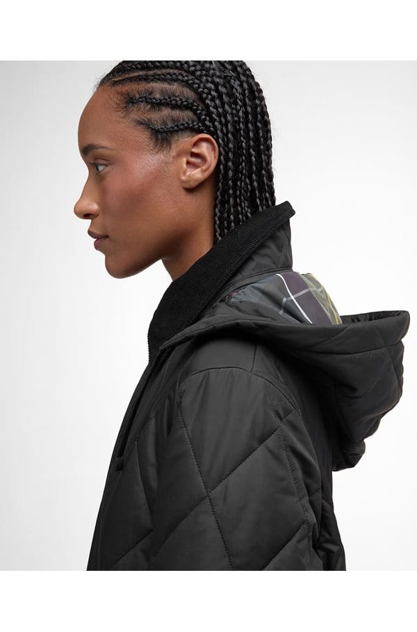 meredith quilted jacket in black classic tartan