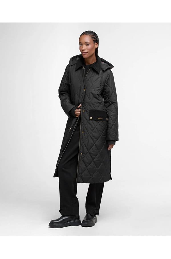 meredith quilted jacket in black classic tartan