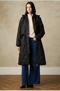 meredith quilted jacket in black classic tartan