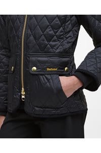 fitted beadnell quilted jacket in black