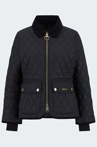 fitted beadnell quilted jacket in black