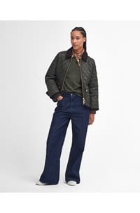 fitted beadnell quilted jacket in sage ancient 