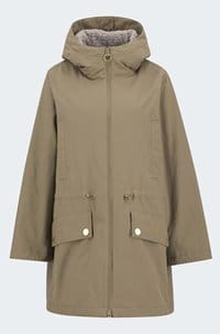 inola showerproof jacket in military brown ancient 