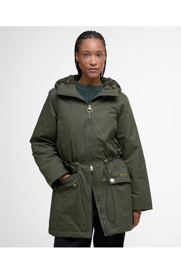 inola showerproof jacket in olive ancient 