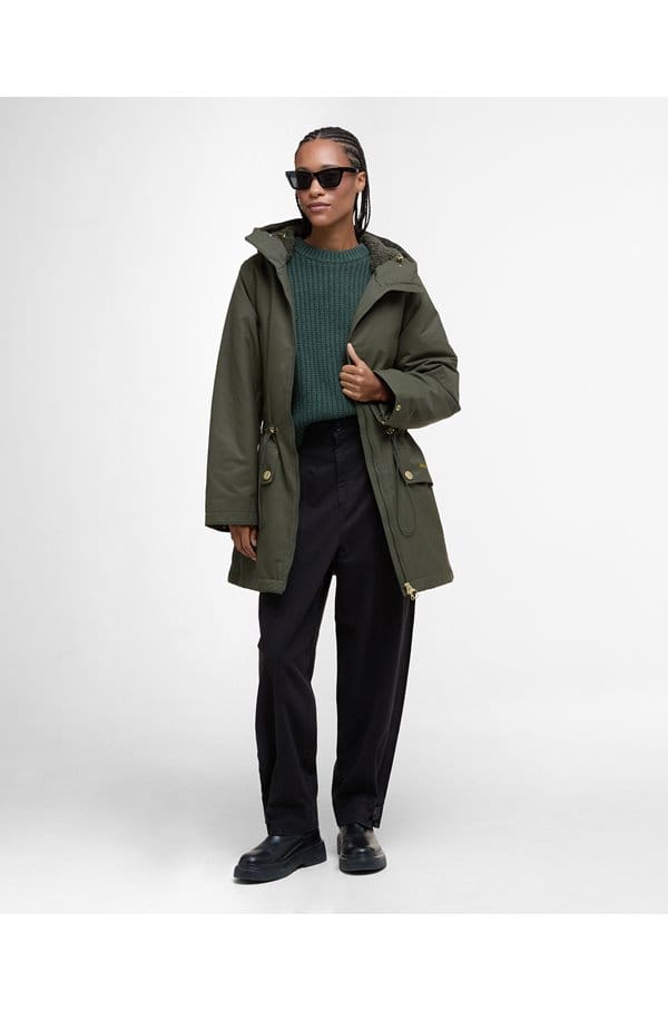 inola showerproof jacket in olive ancient 