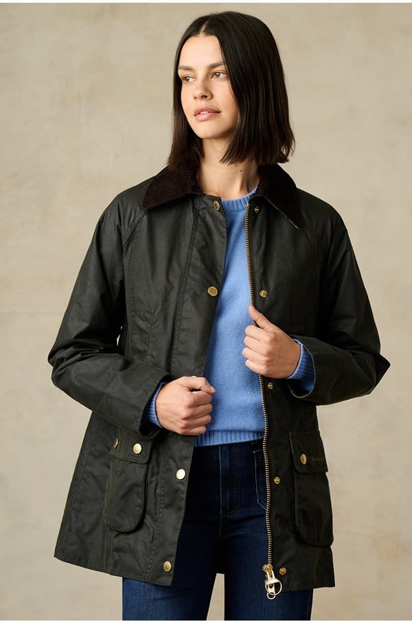 modern beadnell wax jacket in sage ancient 