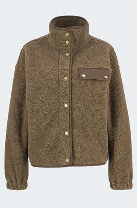 Mabel Fleece Jacket In Military Brown