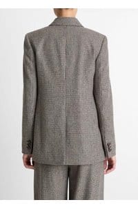 houndstooth double breasted blazer in cacao houndstooth