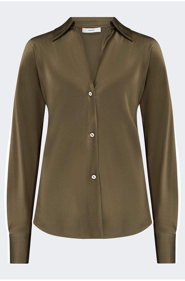 bias long sleeve blouse in cypress