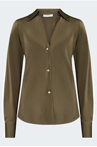 bias long sleeve blouse in cypress