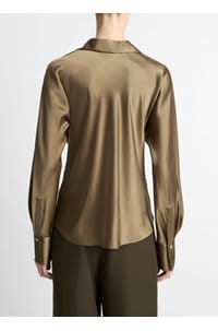bias long sleeve blouse in cypress