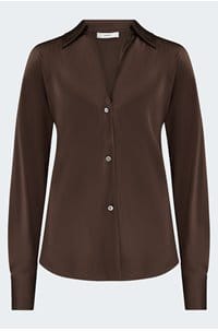 bias long sleeve blouse in espresso