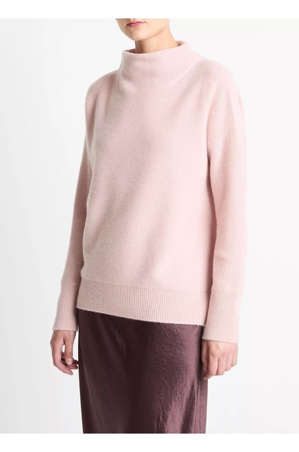 boiled funnel neck pullover in balletto