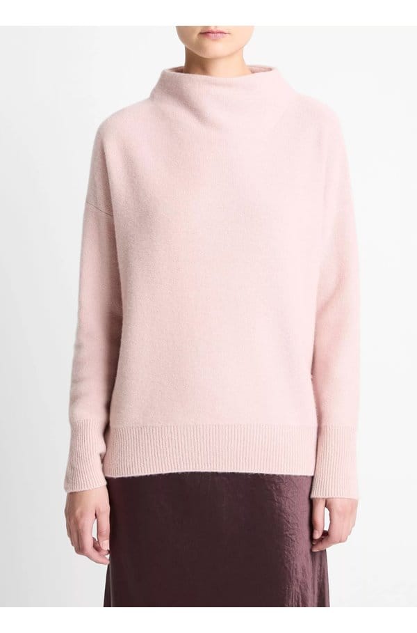 boiled funnel neck pullover in balletto
