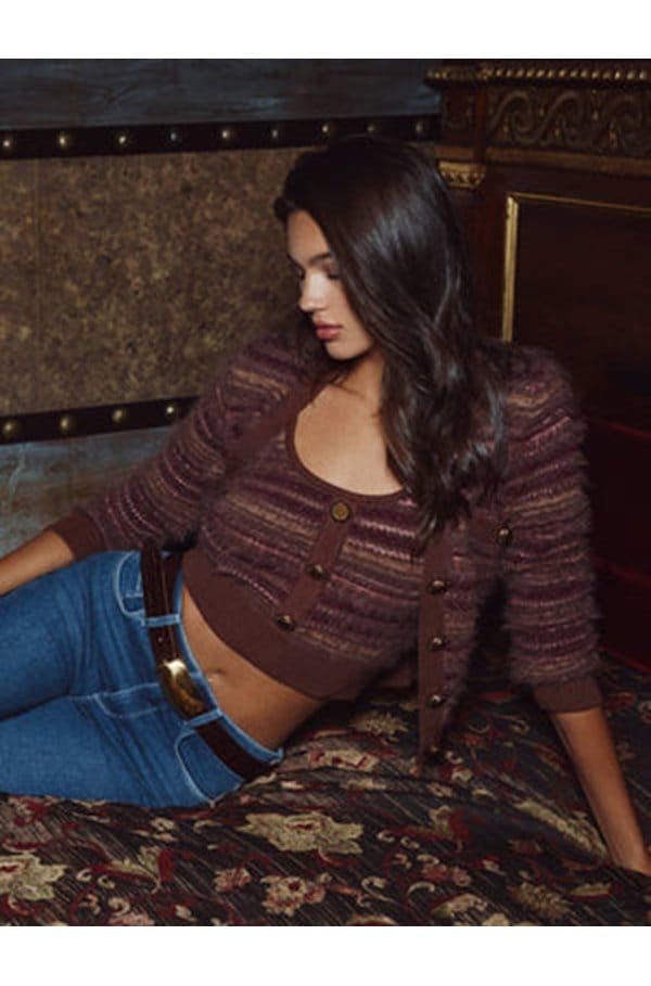 ariadne cardigan in mauve multi