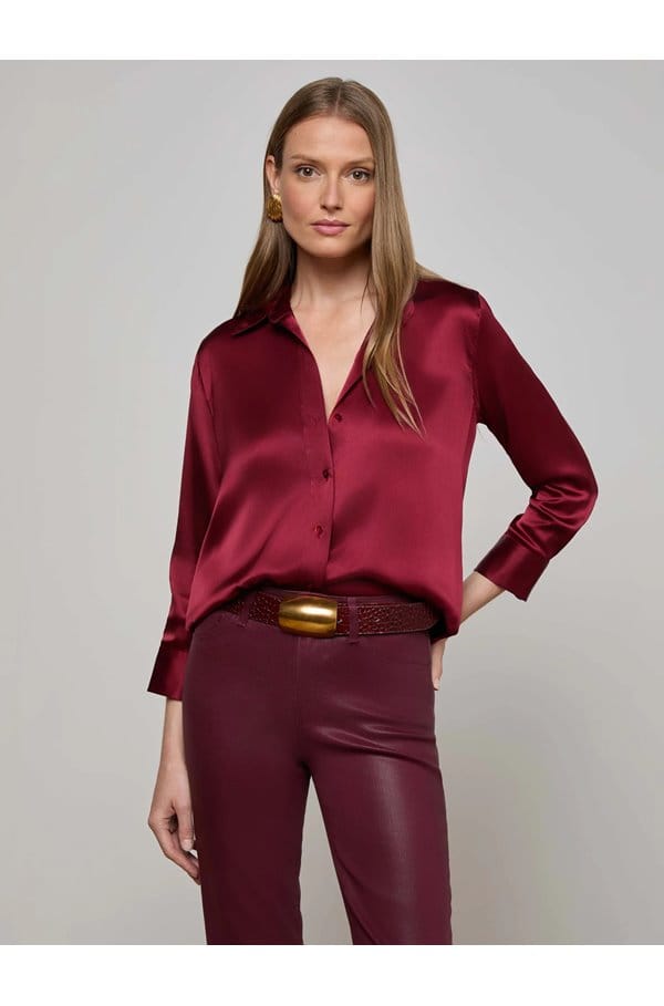 dani blouse in black cherry