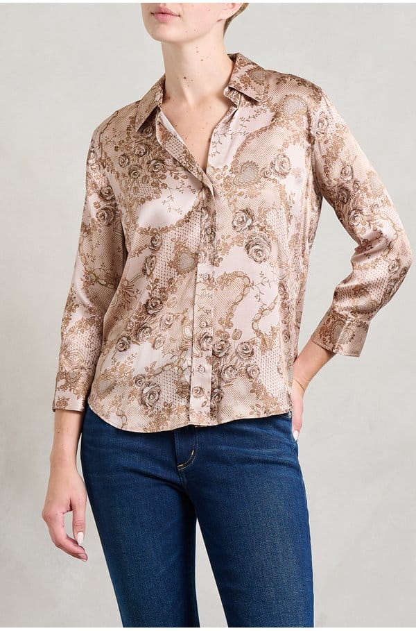 dani blouse in toasted almond lace